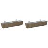 vidaXL Garde-Corps 2 pc Gris 80 x 17 x 17 cm m&eacute;tal