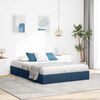 vidaXL Lit de Rangement avec t&ecirc;te de lit Bleu 140 x 200 cm tissu