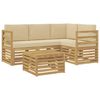 vidaXL Ensemble de canap&eacute;s d'ext&eacute;rieur 5 pcs Blanc et Beige