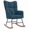 vidaXL Chaise &agrave; bascule avec tabouret en velours bleu