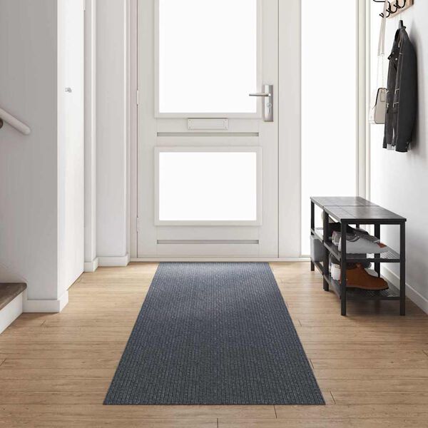 vidaXL Tapis Couloir Gris 80 x 400 cm tissu