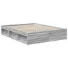 vidaXL Cadre de lit Gris Sonoma 150 x 200 cm Bois de pin massif