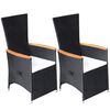 vidaXL Ensemble &agrave; manger de jardin 5 pcs noir