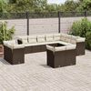 vidaXL Salon de jardin avec coussins 12 pcs marron r&eacute;sine tress&eacute;e