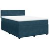 vidaXL Sommier &agrave; lattes de lit et matelas bleu 140x190 cm velours