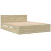 vidaXL Cadre de lit t&ecirc;te de lit sans matelas ch&ecirc;ne sonoma 150x200 cm