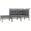 vidaXL Salon de jardin 7 pcs avec coussins Gris R&eacute;sine tress&eacute;e