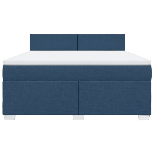 vidaXL Sommier &agrave; lattes de lit avec matelas Bleu 180x200 cm Tissu