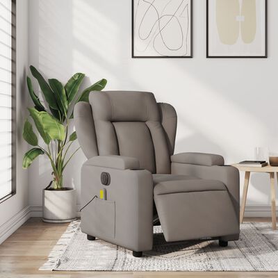 vidaXL Fauteuil de massage inclinable électrique Taupe Tissu