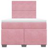 vidaXL Sommier &agrave; lattes de lit avec matelas Rose 120x200 cm Velours
