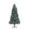 vidaXL Sapin de No&euml;l artificiel pr&eacute;-&eacute;clair&eacute; avec ensemble de boules