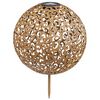 HI Lampe de jardin solaire &agrave; LED 28,5 cm M&eacute;tal Marron