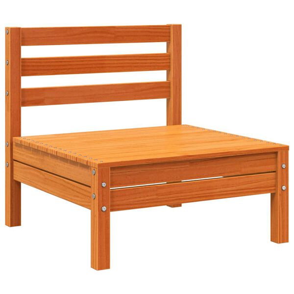 vidaXL Canap&eacute;s de jardin sans accoudoirs 2 pcs cire marron bois massif