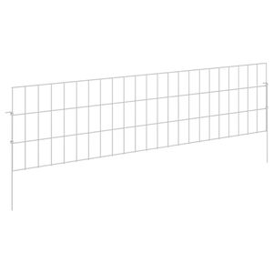 vidaXL Cl&ocirc;ture de jardin avec piquets 24 pc 115 x 30 cm Argent&eacute;