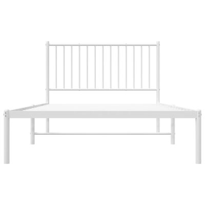 vidaXL Cadre de lit métal sans matelas et tête de lit blanc 107x203 cm