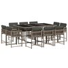 vidaXL Ensemble &agrave; manger de jardin 11pcs avec coussins gris poly rotin