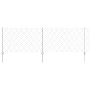 vidaXL Cl&ocirc;ture grillag&eacute;e avec poteau 10 x 0,8 m Acier galvanis&eacute; Maille