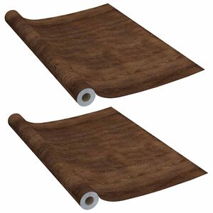 vidaXL Films autoadh&eacute;sifs pour portes 2 pcs Ch&ecirc;ne fonc&eacute; 210x90 cm PVC