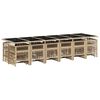 vidaXL Ensemble &agrave; manger de jardin et coussins 17 pcs beige