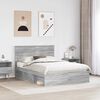vidaXL Cadre de lit Gris Sonoma 150 x 200 cm Bois de pin massif