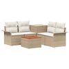 vidaXL Ensemble de Canap&eacute;s 6 pc 4 place Beige et blanc cr&egrave;me