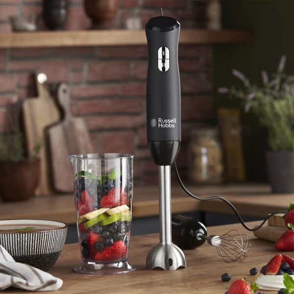 Russell Hobbs M&eacute;langeur &agrave; main 3-en-1 Noir mat