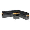 vidaXL Salon de jardin 11 pcs avec coussins noir r&eacute;sine tress&eacute;e