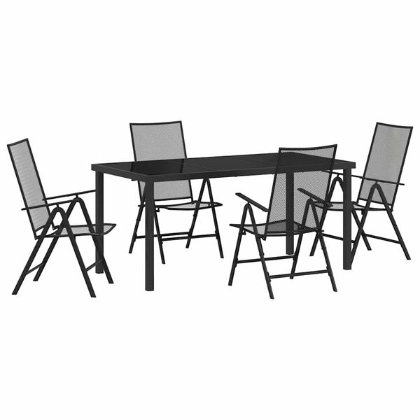 vidaXL Ensemble de salle à manger pour jardin 5 pcs Anthracite Acier
