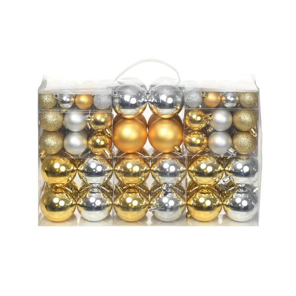 Boules de Noël 100 pcs Argenté/Doré