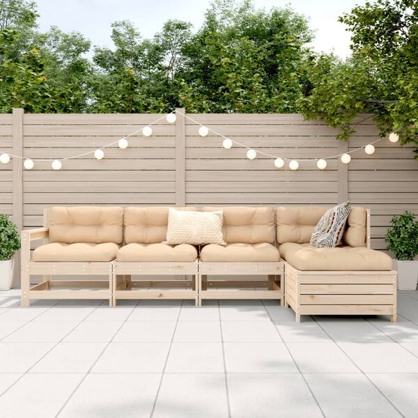 vidaXL Salon de jardin 5 pcs bois de pin massif
