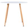 vidaXL Table &agrave; manger Blanc et ch&ecirc;ne 90x73,5 cm MDF