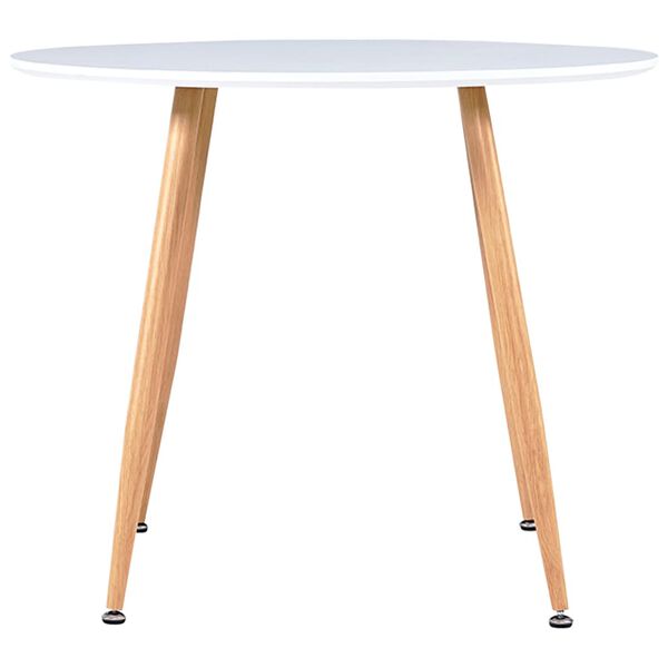 vidaXL Table &agrave; manger Blanc et ch&ecirc;ne 90x73,5 cm MDF