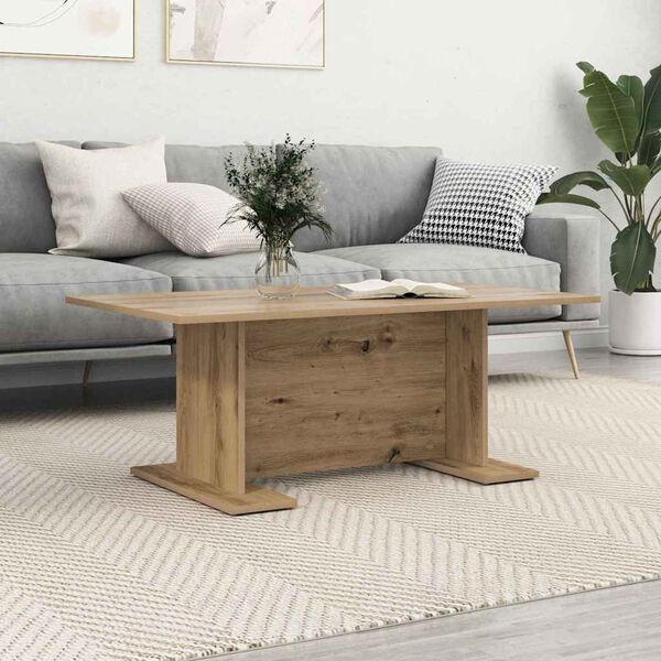 vidaXL Table basse ch&ecirc;ne artisanal 103,5 x 60 x 40 cm