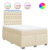 vidaXL Sommier &agrave; lattes de lit avec matelas Cr&egrave;me 120x200 cm Tissu