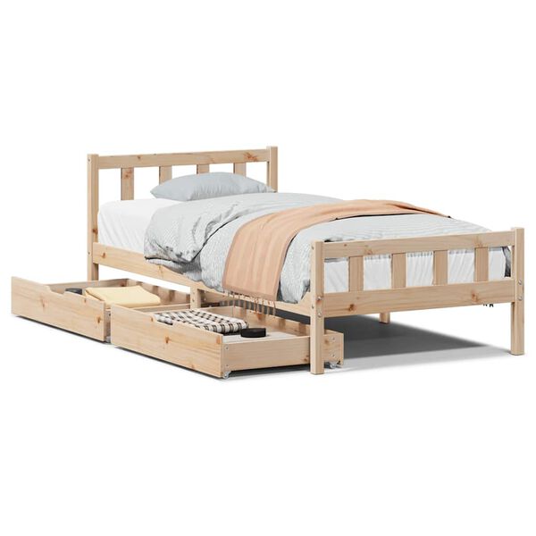 vidaXL Cadre de lit sans matelas 90x190 cm bois de pin massif