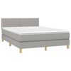 vidaXL Sommier &agrave; lattes de lit et matelas et LED Gris clair 140x200 cm