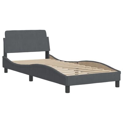 vidaXL Cadre de lit sans matelas gris foncé 80x200 cm velours