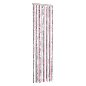 vidaXL Rideau anti-mouches gris argent&eacute; et rose 56x185 cm chenille