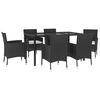 vidaXL Ensemble &agrave; manger de jardin coussins 7pcs Noir R&eacute;sine tress&eacute;e