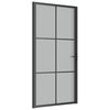 vidaXL Porte int&eacute;rieure 102,5x201,5 cm Noir Verre mat et aluminium