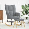 vidaXL Chaise &agrave; bascule avec repose-pied Gris clair Tissu