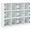 vidaXL Biblioth&egrave;que avec portes blanc 136x37x109 cm bois d'ing&eacute;nierie