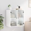 vidaXL Armoire murale avec portes en verre blanc 68x37x68,5 cm