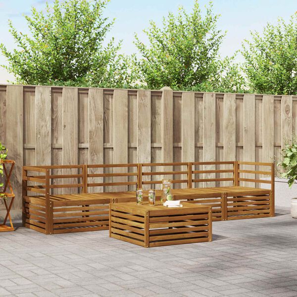 vidaXL Ensemble de canap&eacute;s d'ext&eacute;rieur 5 pcs Naturel