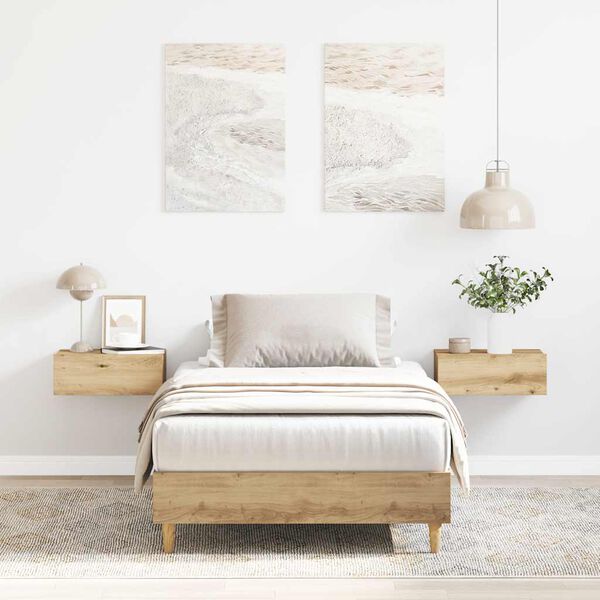 vidaXL Cadre de lit sans matelas ch&ecirc;ne artisanal 90x200 cm