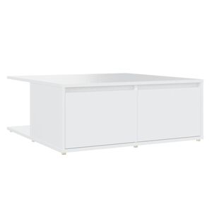 vidaXL Table basse blanc 80x80x31 cm bois d'ing&eacute;nierie