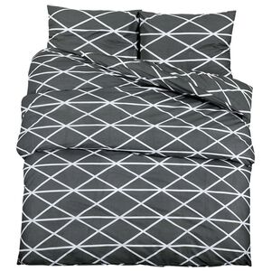vidaXL Ensemble de housse de couette Gris 200x220 cm Coton