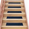 vidaXL Tapis d'escalier autocollants 15 pièces 76 x 20 cm Bleu marine Rectangulaire