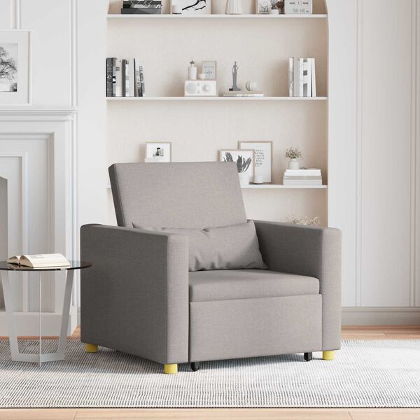 vidaXL Canap&eacute;-lit escamotable simple Taupe 90 x 165 x 87 cm tissu