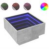 vidaXL Table basse avec LED gris b&eacute;ton 50x50x30 cm bois d'ing&eacute;nierie